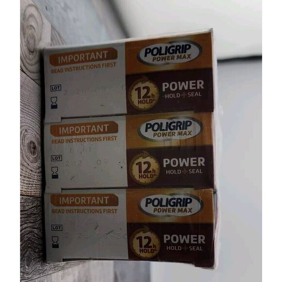 Poligrip Power Max Power Hold plus Seal Denture Adhesive Cream 2.2 Oz - 6 Tubes - Picture 4 of 4